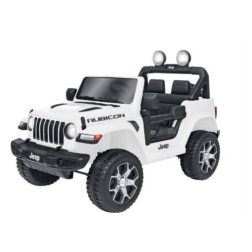 Auto elettrica Jeep Rubicon Wrangler 12V 7Ah Litio RC (126x70cm) ESPIDKO Bianco 42757