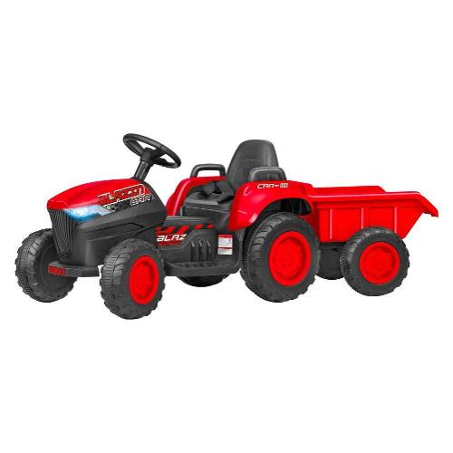 Trattore elettrico con rimorchio 12V RC Litio (136x52cm) ESPIDKO Rosso 42753