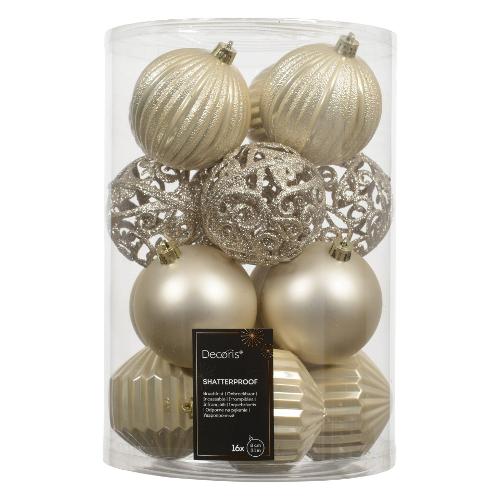 Set palline albero Natale (16pz-8cm) Plastica Pearl 9028345
