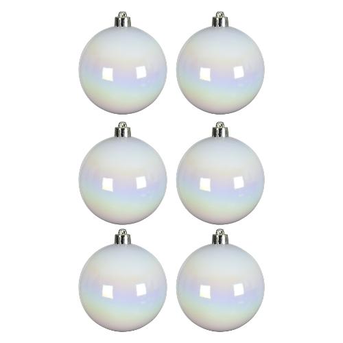 Set palline albero Natale (6pz-8cm) Plastica White iris 9022054