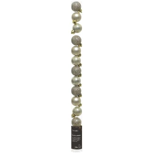 Set palline albero Natale (14pz-3cm) Plastica Pearl 9020462