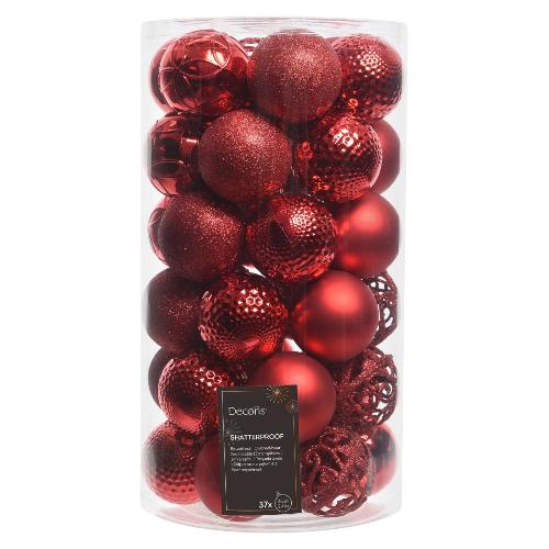 Set palline albero Natale (37pz-6cm) Plastica Red 9020802