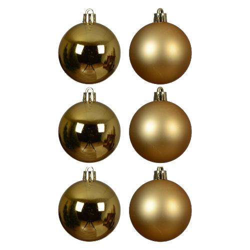 Set palline albero Natale (6pz-8cm) Plastica Gold 9022050