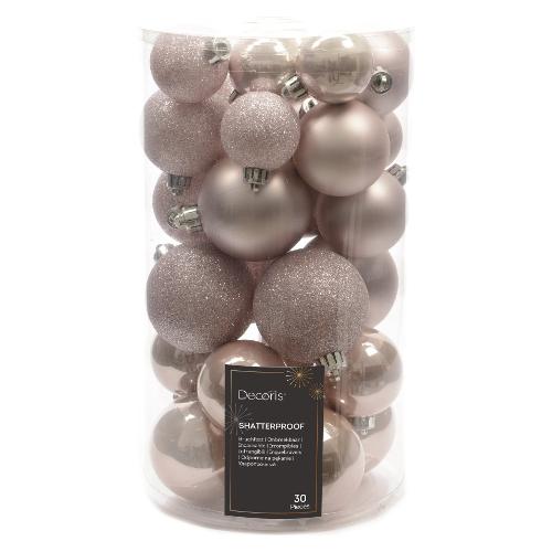 Set palline albero Natale (30pz) Plastica Blush pink 9022937