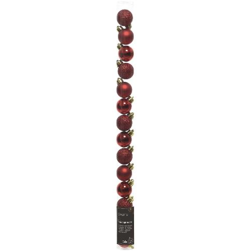 Set palline albero Natale (14pz-3cm) Plastica Red 9020458