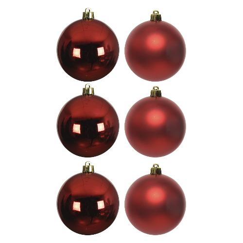 Set palline albero Natale (6pz-8cm) Plastica Red 9022052