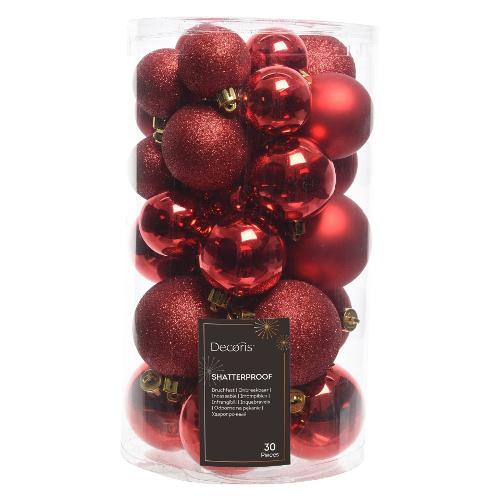 Set palline albero Natale (30pz) Plastica Red 9022902