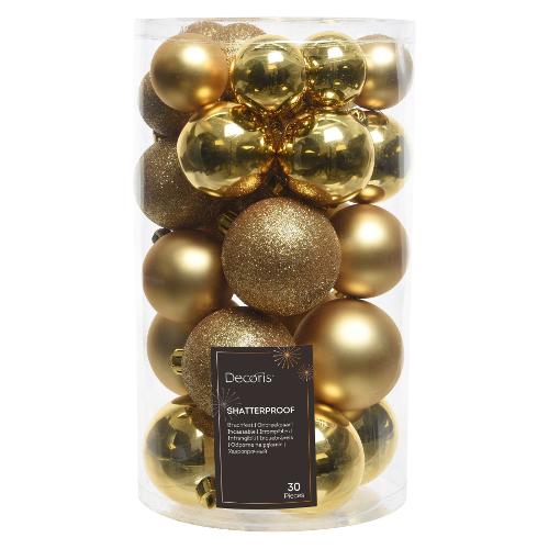 Set palline albero Natale (30pz) Plastica Gold 9022900