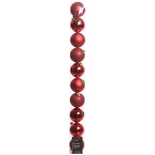 Set palline albero Natale (10pz-6cm) Plastica Red 9020172