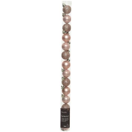 Set palline albero Natale (14pz-3cm) Plastica Blush pink 9020464