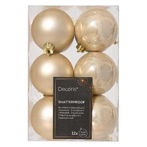Set palline albero Natale (12pz-6cm) Plastica Pearl 9021845