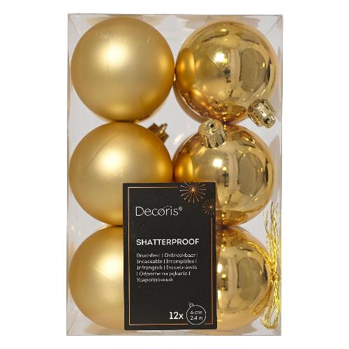 Set palline albero Natale (12pz-6cm) Plastica Gold 9021830