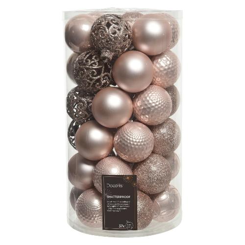 Set palline albero Natale (37pz-6cm) Plastica Blush pink 9020808