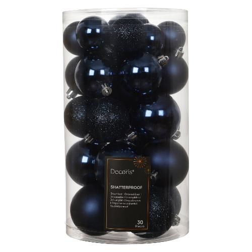 Set palline albero Natale (30pz) Plastica Night blu 9022991