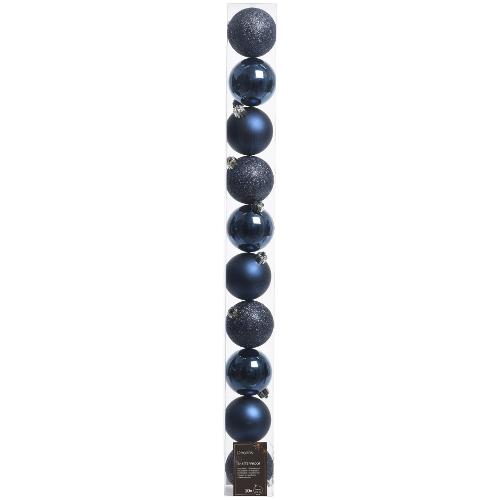 Set palline albero Natale (10pz-6cm) Plastica Night blu 9020214