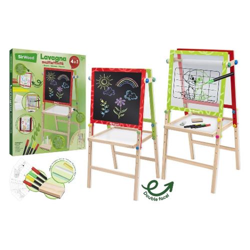 Lavagna gioco Multiattività 4 in 1 con accessori e gessi (53x50x109cm) SIRWOOD 42880