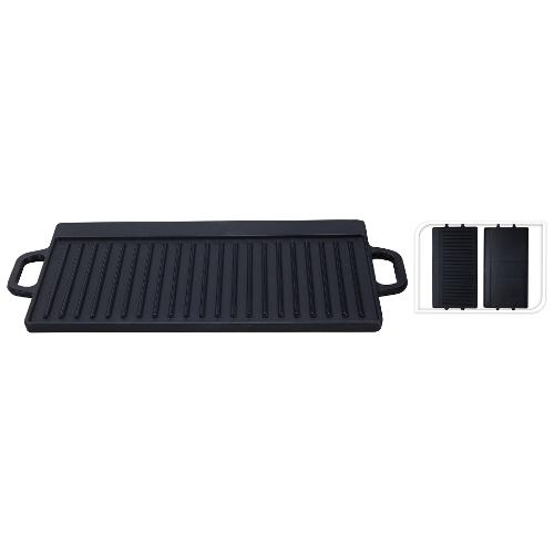 Piastra ghisa (50x23cm) double face liscia/rigata Nero C85000340