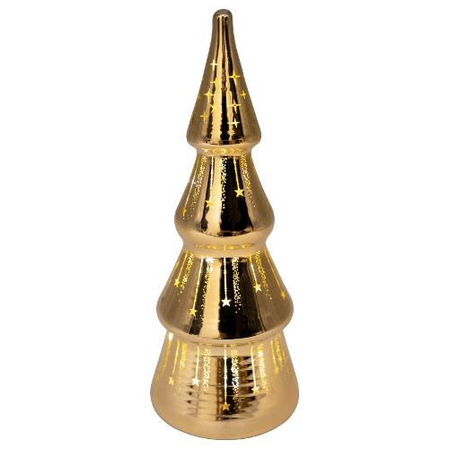 Albero Natale soprammobile Oro D4058 (9,5x22cm) 1 luce - LED