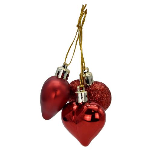 Cuori (3pz-8cm) Plastica Rosso B5659
