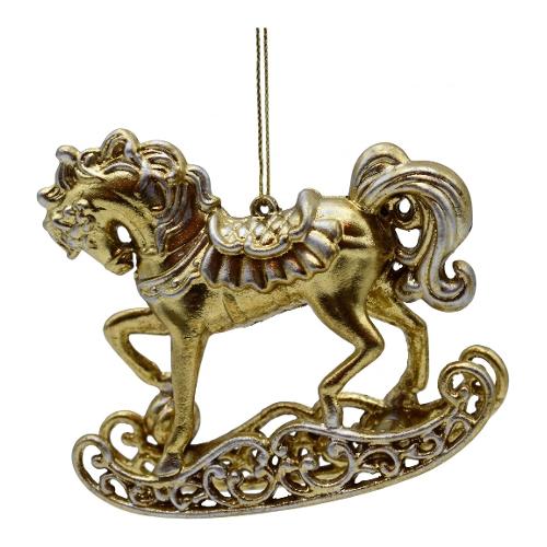 Cavallo a dondolo (-10cm) Plastica Oro B5025