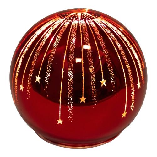 Sfera 1 gioco di luce (10,5cm) (1pz) 1 luce - LED Bianco caldo Rosso D4052