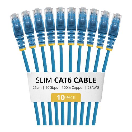 Cavo di rete 6 U/UTP Patch Cable 10 Pack Blue 0,25m N6PAT25CMBLS10PK