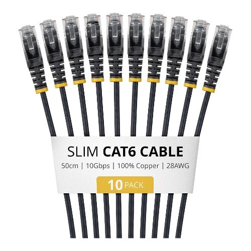 Cavo di rete 6 U/UTP Patch Cable 10 Pack Black 0,5m N6PAT50CMBKS10PK