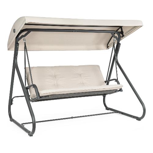 Dondolo acciaio, poliestere, textilene MILO 3 posti Grigio chiaro 0790245
