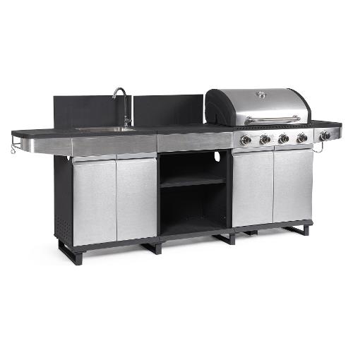 Cucina a gas ANNARITA Antracite e Inox (255cm) Mobile KIT 0790308