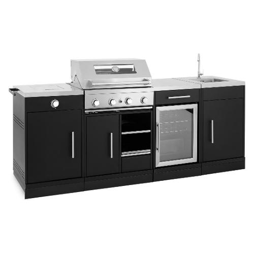Cucina a gas JENIFER Antracite e Inox (235cm) Mobile KIT 0790357