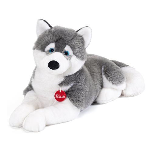 Peluche Cane Husky Marcus (60x26x33cm) CLASSIC Grigio e Bianco 22274