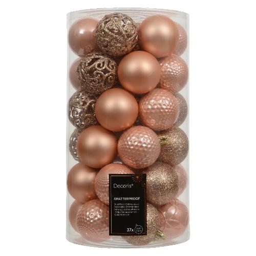 Set palline albero Natale (37pz-6cm) Plastica Peach pearl 9022581