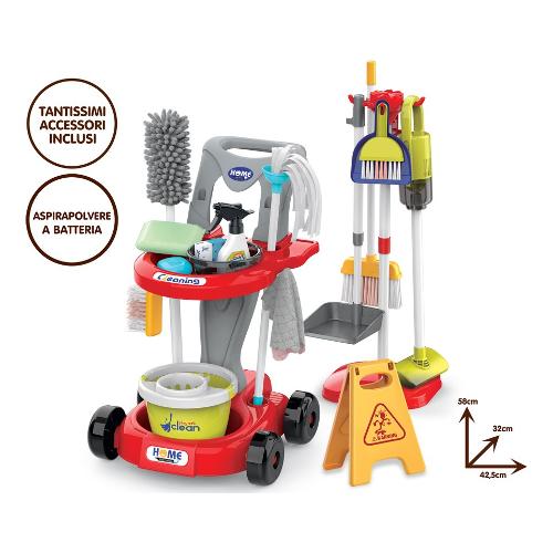 Carrello pulizia giocattolo con accessori inclusi (42,5x32x58cm) MISS SIGNORINA 80669