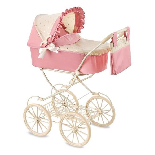Carrozzina giocattolo classica con porta oggetti (70x43x89cm) BABY TEO Rosa 81442