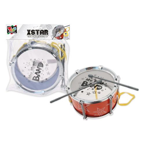 Tamburo giocattolo XStar con cinghia tracolla (20x11cm) TEO'S Assortito 60723