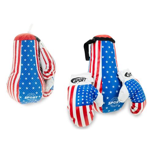 Set boxe Sacco con guantoni TEO SPORT USA flag 81437