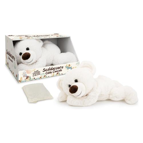 Peluche Orsetto steso Scaldacuore (32cm) GOGO Bianco 39631