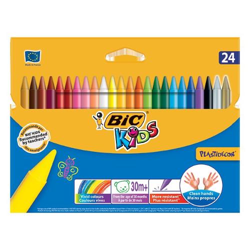 Set pastelli a cera 24 pz PLASTIDECOR KIDS colori assortiti 829772