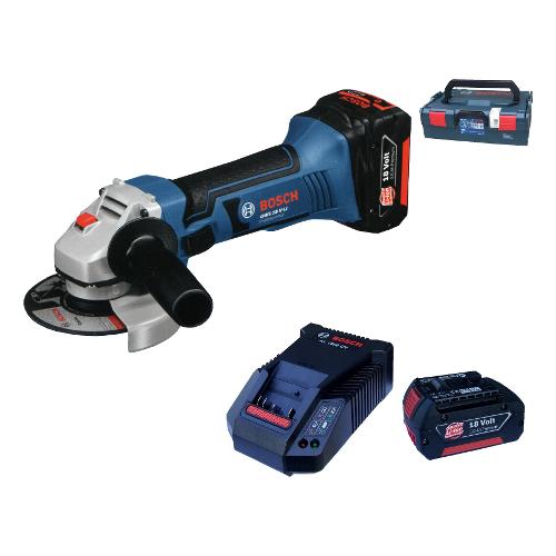 Smerigliatrice angol. (18V; 2 batterie; 4Ah) D. 115 mm GWS 18 V-LI