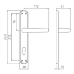 Coppia maniglie per porta con placca P85 744088508 GHIDINI
