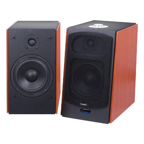 Coppia casse attive Amplificate Legno e Nero 120W AVX 590 BT