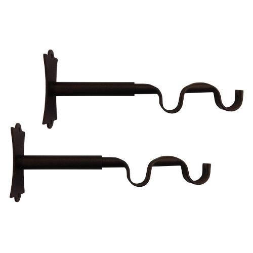 Set supporti Ginevra aperto doppio (8-20cm) 2 pz per bastoni d.20 mm PONTE VECCHIO Testa di moro 063 B84057