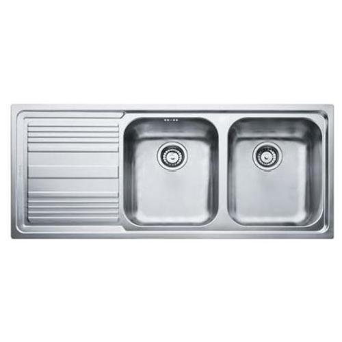 Lavello 2 vasche (116x50cm) Llx 621 LOGICA LINE Inox Spazzolato 101 0150 821