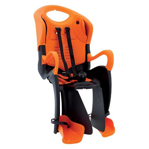 Seggiolino bici Posteriore per portapacchi 22 Kg TIGER Arancio e Nero 1TGTM01