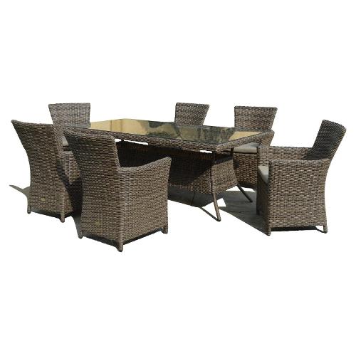 OLD G Arredo Giardino Tavolo Toscana 200x100 cm Marrone / Grigio