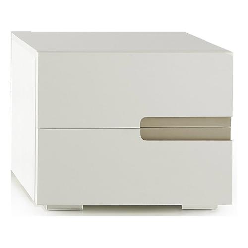 RIVER Comodino 2 Cassetti Frassino bianco (53x46,5x43,5cm)