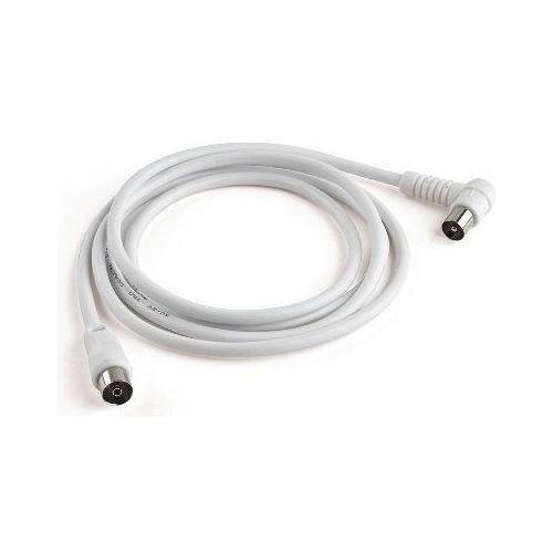Cavo antenna Aerial Plug 90 Cable con Adattatore M M 75 Db White 2m ANT2M90