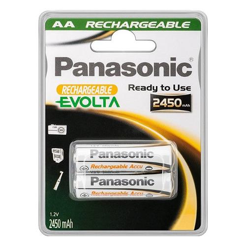 Batteria Stilo AA ricaricabile 2450mAh EVOLTA 2pz HHR 3XXE 2BC