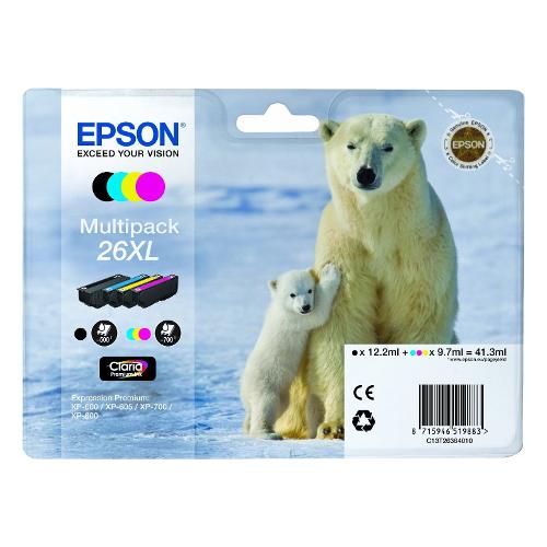 Set cartucce stampante Serie Orso Polare CLARIA Multipack 26 Xl C13T26364010