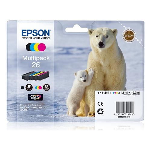 Set cartucce stampante Serie Orso Polare CLARIA Multipack 26 C13T26164010